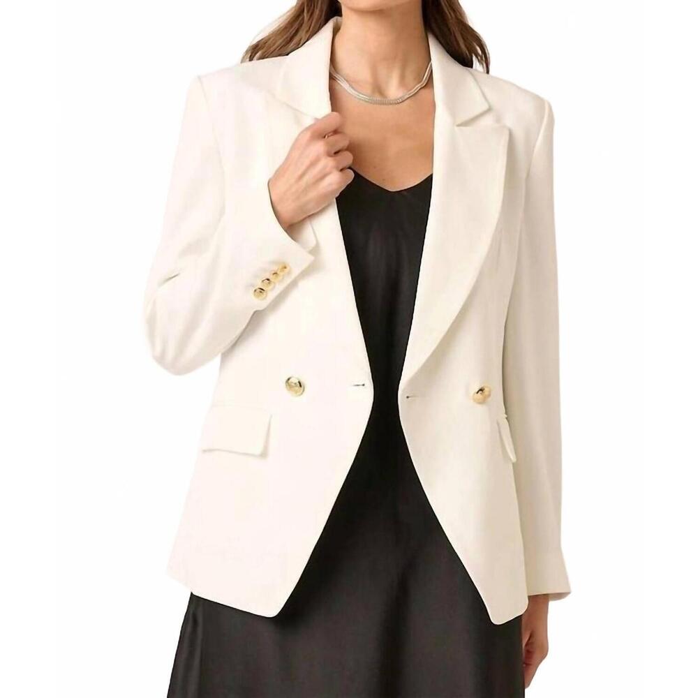 NEW MITTOSHOP buttons woven blazer in creme